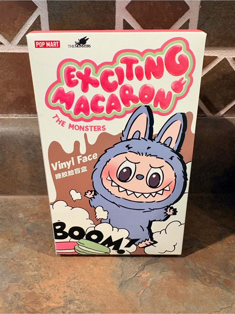 POP MART Exciting Macaron The Monsters Vinyl Face Toy - Pink & Blue